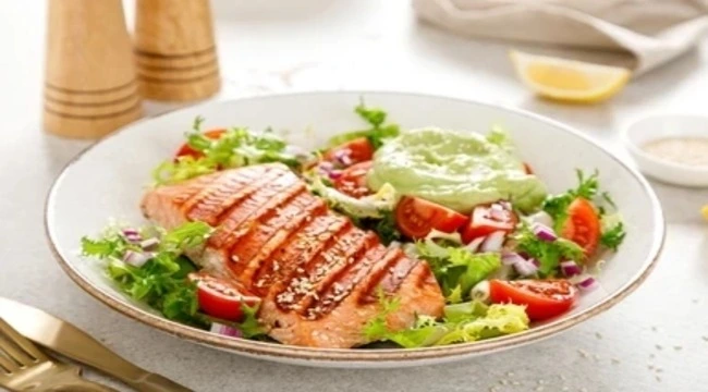 grilled salmon fish fillet fresh and healthy food