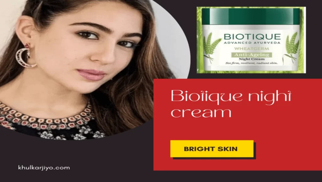 Sara Ali Khan showing biotique night cream effect on her face