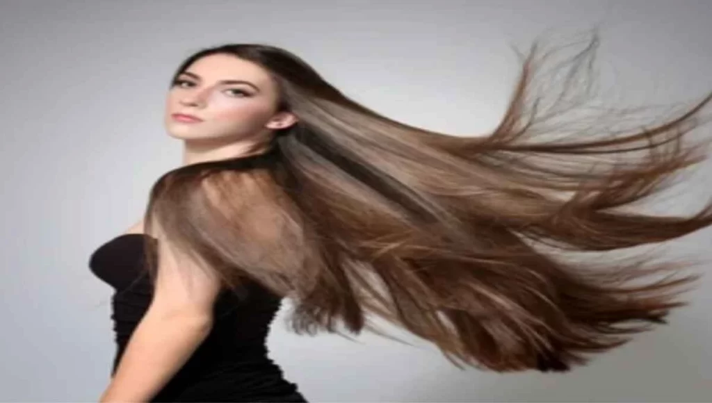 A beautiful girl showing hair growth