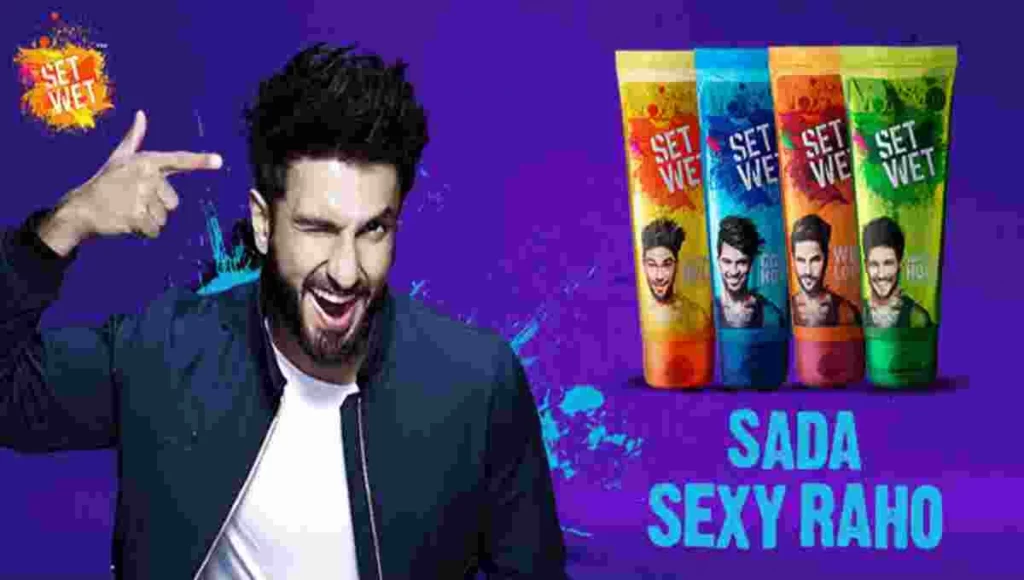 Ranveer Singh advertising of set wet gel
