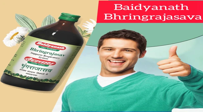 A gentleman showing the sign of good results for use baidyanath bhringrajasava