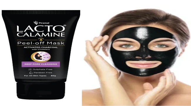 A girl with a Lacto calamine peel off mask on her face