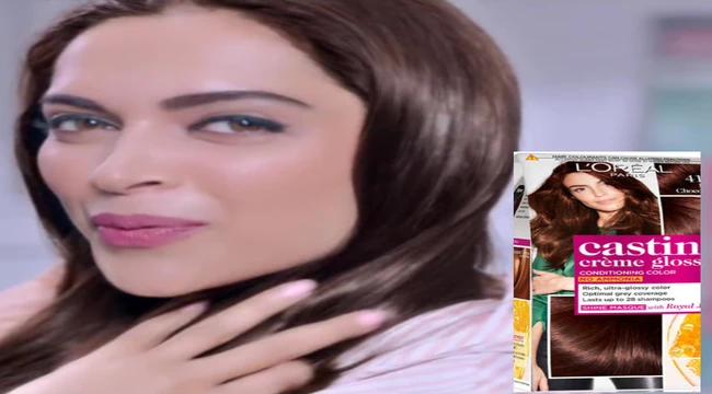 Deepika Padukone advertising result of loreal hair colour