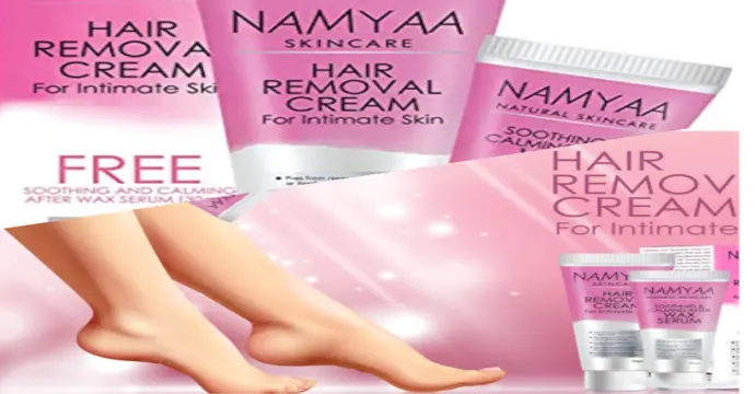 White Namyaa Hair Removal Cream And After Wax Serum Pack, For Personal, Tube