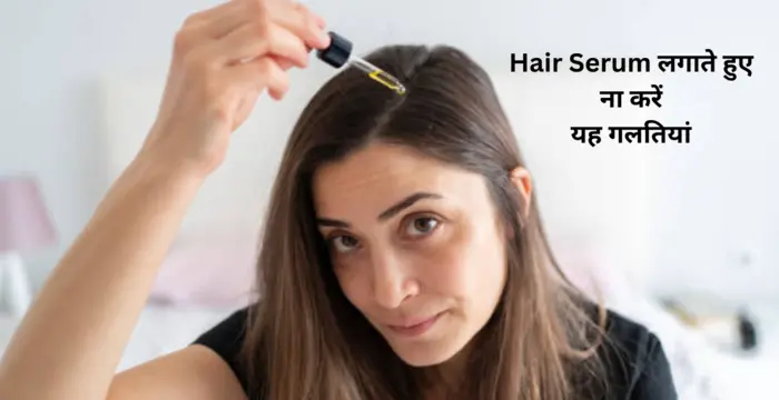 A young woman apply Hair serum in their hair scalp 
